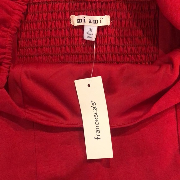 Miami Red Puff-Sleeve Crop - Picture 4 of 5